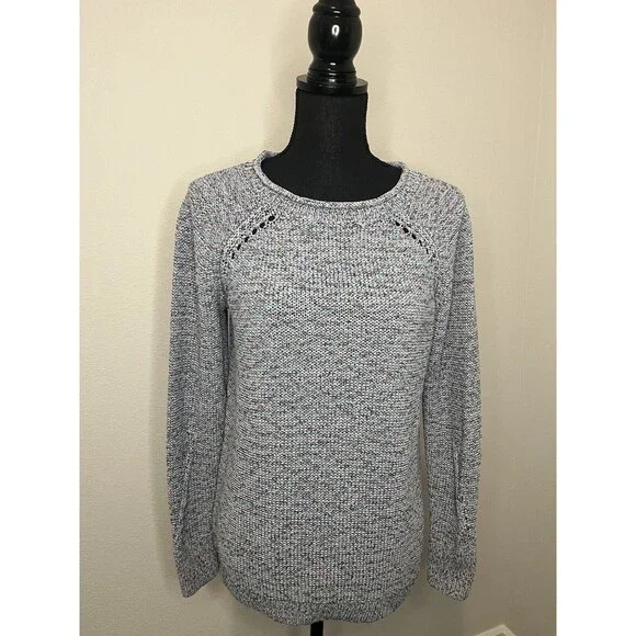 Talbots Women's Sweater Gray with Shades of Blue /Pink Roll Neck  Size Medium - Picture 9 of 16
